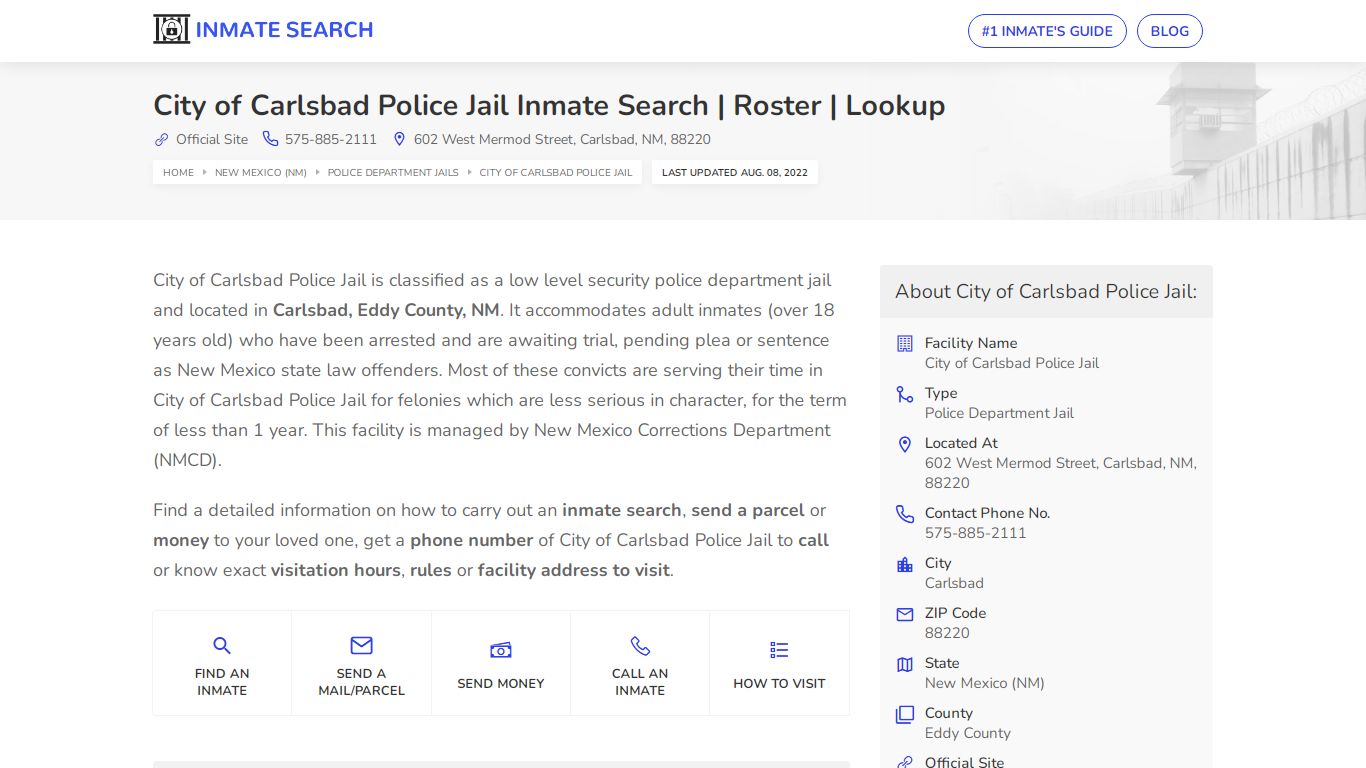 City of Carlsbad Police Jail Inmate Search | Roster | Lookup